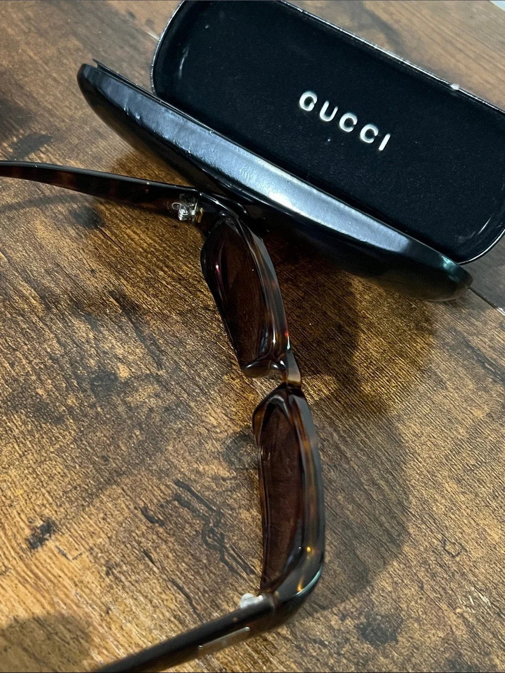 Gucci Brown Tinted Rectangular Sunglasses prescription lens’s 2455/S 54[]17 120